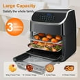 thumbnail image 2 of Air Fryer, 10-in-1 12QT Capacity, Large Family Size Oven with Visible Cooking Window, Rotisserie Basket &-Skewer Kit, Less oil Healthy, Dishwasher Safe, Black, 2 of 7