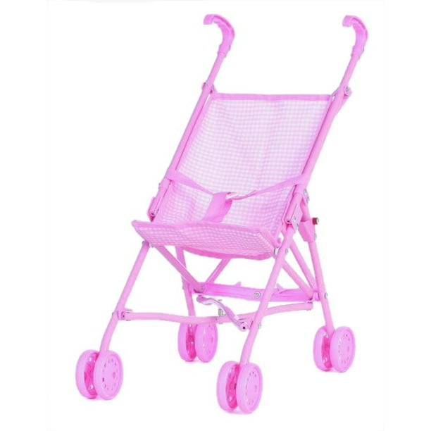 Castle Toys Baby Doll Umbrella Stroller, Pink Gingham