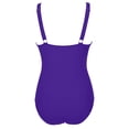 thumbnail image 3 of qucoqpe One Piece Swimsuit for Women Fashion Colorblock Gathering Bathing Suit Slim Mesh Wraps Ruched Swimwear, 3 of 6