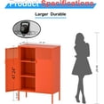 thumbnail image 6 of CHSHIN 47.2"H Orange Metal Locker Storage Cabinet with 2-Mesh Doors,3-Tier for Office,Home,Entryway, 6 of 9
