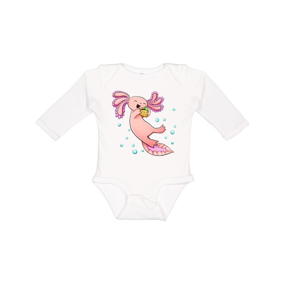 Inktastic Cute Axolotl Loves Tacos Boys or Girls Long Sleeve Baby Bodysuit