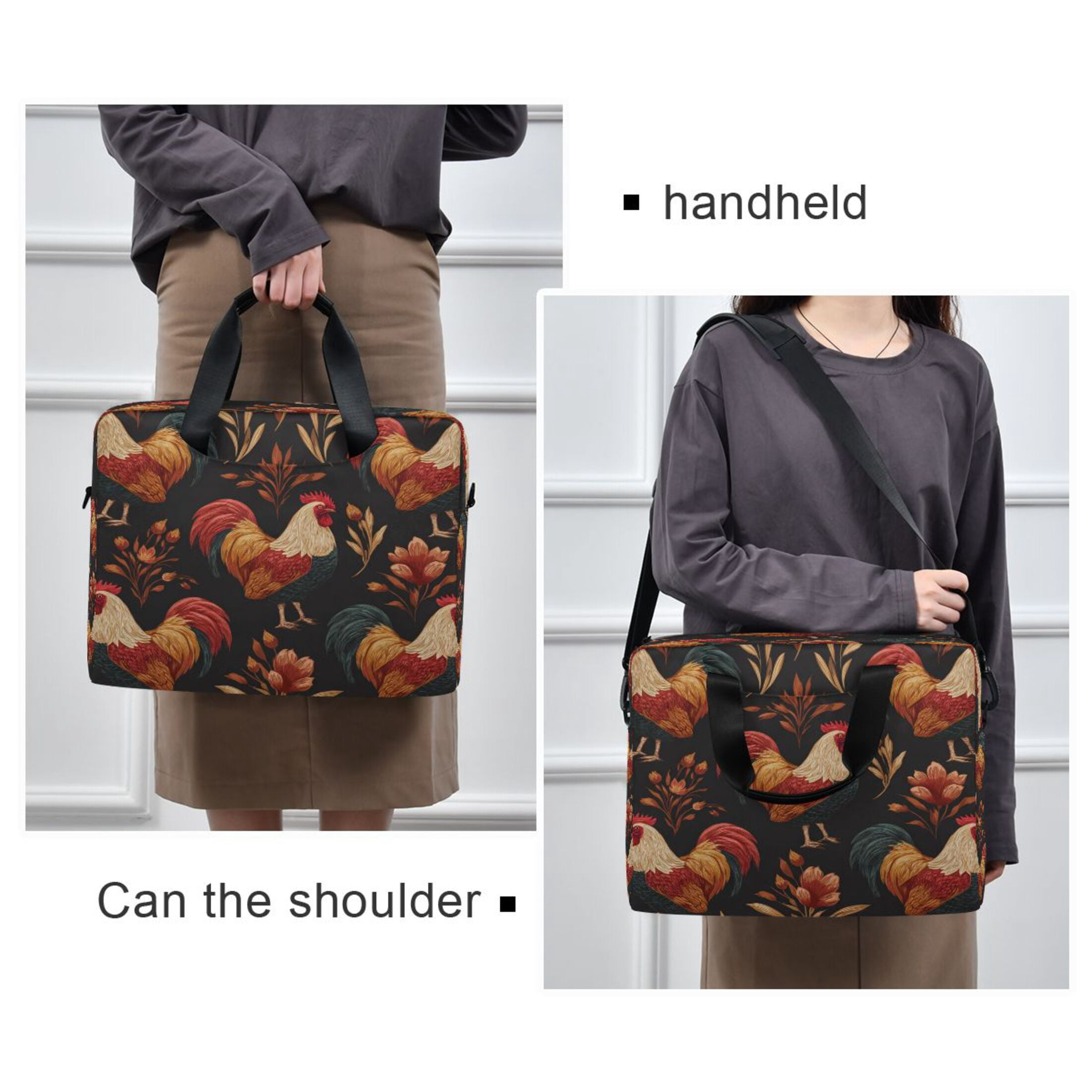 Laptop Bag Laptop Briefcase 15.7 x 3 x 11.8 Inches Laptop Bag Briefcases Laptop Storage Travel Laptop Bag Work Laptop Bag Pretty Roosters