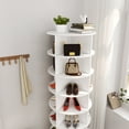 thumbnail image 5 of Glavbiku 360° Rotating Shoe Rack Tower,7-Tiers Shoe Organizer for Entryway,Spinning Storage,White, 5 of 10