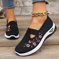 thumbnail image 2 of Orthopedic Walking Shoes for Women 2026 Breathable Soft Non Slip Sneaker Lightweight Arch Support Wide Athletic Slip on Shoes Black Size 6, 2 of 6