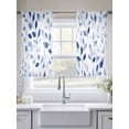 thumbnail image 5 of Navy Blue Eucalyptus Sheer Curtains 45 Inch Length 2 Panels Set Window Treatments, Spring Summer Botanical Leaves Rod Pocket Semi Curtains for Living Room/Bedroom/Kitchen Décor, 104"W x 45"L, 5 of 7