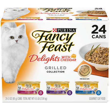 Fancy Feast Gravy Wet Cat Food Variety Pack, Delights With Cheddar Grilled Collection - (24) 3 oz.