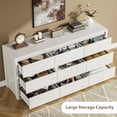thumbnail image 5 of Modern 9 Drawer Dresser for Bedroom, Wide Wooden Chest, Large Storage Organizer, Versatile Furniture for Living Room Hallway Entryway - White, 5 of 7