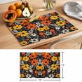thumbnail image 6 of Rustic Flower Placemats Set of 12, Orange Yellow White Floral Black Leaf Plant Non-Slip Place Mats Washable Table Mats for Kitchen Dining Table Decorations Indoor/Outdoor, 6 of 9