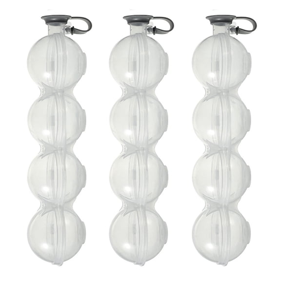 OIUR Ice Ball Maker 4 Hole Round Ice Cube Mold Easy Fill Release Ice Sphere Maker with Silicone Cover for Whiskey Cocktails