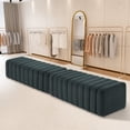 thumbnail image 3 of MCombo Waiting Room Benches, Guest Reception Lobby Chairs for Salon, Velvet Upholstered Ottoman for Bedroom Entryway 4698 (Dark Grey), 3 of 9