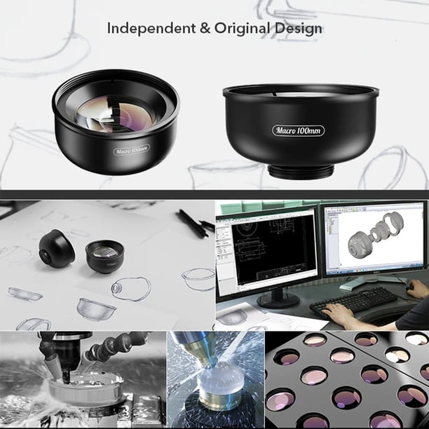 Jemora FL23 Clip Téléphone Universel Avec Lumière LED Et Objectif Macro - Support Photo Vidéo