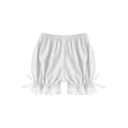 thumbnail image 4 of TSSOE Kids Girls Ruffled Bloomers Shorts Cotton Lace Up Safety Short Pants Bottom Ruffled Bloomers White 120, 4 of 5