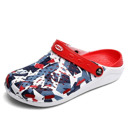 

CERYTHRINA Mens Womens Garden Clogs Summer Sandals Lightweight Non Slip Walking Sport Shoes Unisex Adults Clog for Pool Beach Yard Kitchen Shower Red 37
