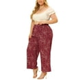 thumbnail image 2 of DARING DIVA Women's Plus Palazzo High Waist Wide Leg Pant with Pockets 1X Red, 2 of 5
