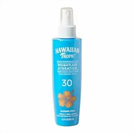 Hawaiian Tropic Weightless Hydration Water Mist For Body Spf 30, 5.2Oz | Hawaiian Tropic Body Spray Sunscreen Mist, Water Based Spf 30, Non-Aerosol Sunscreen Spray, 5.2Oz - Pack Of 1