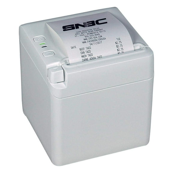SNBC BTP-S80 Thermal Receipt Printer - Serial/USB/Ethernet - Top or Front Paper Exit - 3 Interfaces - White Cabinet