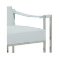 thumbnail image 2 of Benjara Padded Backrest Lounge Chair with Leatherette Strap Arms, White and Silver, 2 of 3