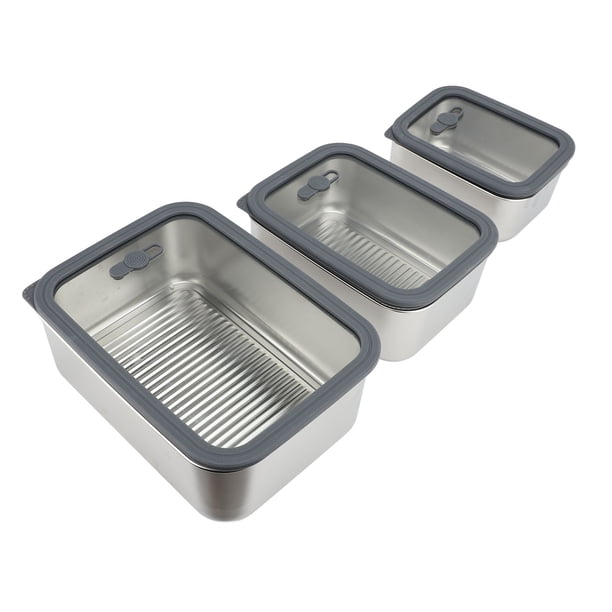 Contenedor de Almacenamiento de Alimentos, 3pcs 650ml 1300ml 2300ml Contenedor de Preparación para Alimentos Ecológicos para cocina