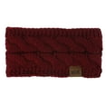thumbnail image 2 of dianhelloya Women Warm Soft Plush Headband Woolen Yarn Knitted Headwear Hair Hoop Hairband Wine Red, 2 of 8
