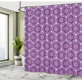 thumbnail image 5 of Ambesonne Trippy Shower Curtain, Fractal Prehistoric Mosaic, 69"Wx70"L, Dark Purple and Violet, 5 of 5