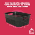 thumbnail image 3 of Life Story 10 Qt Decorative Storage Basket, Medium Plastic Home Organizer, Black, 3 of 7