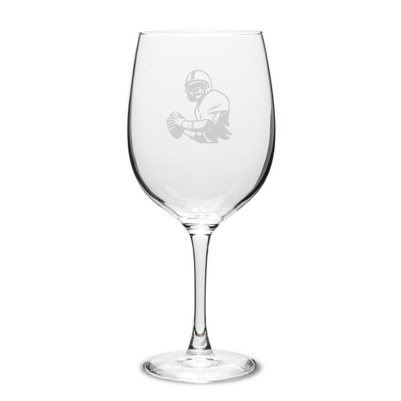 Quarterback 19 oz. Deep Etched Wine Glass