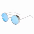 thumbnail image 3 of Retro Round Sunglasses Crystal Lens Double Beam Metal Frame Fashion Eyewear For Men And Women Gold And Silver Glasses, 3 of 3