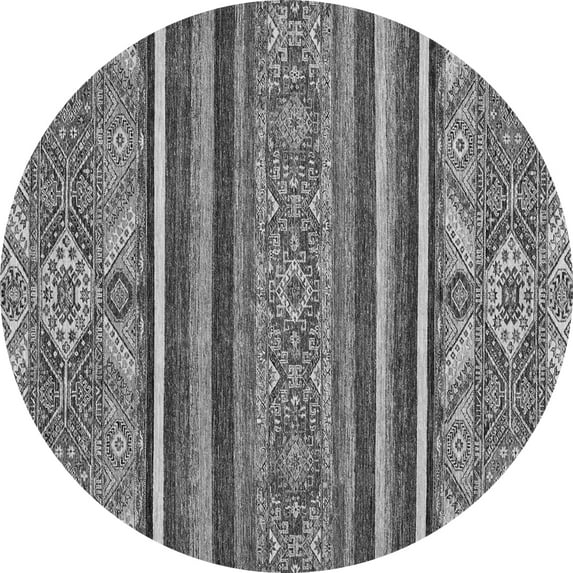 Ahgly Company Indoor Round Abstract Gray Modern Area Rugs, 6' Round