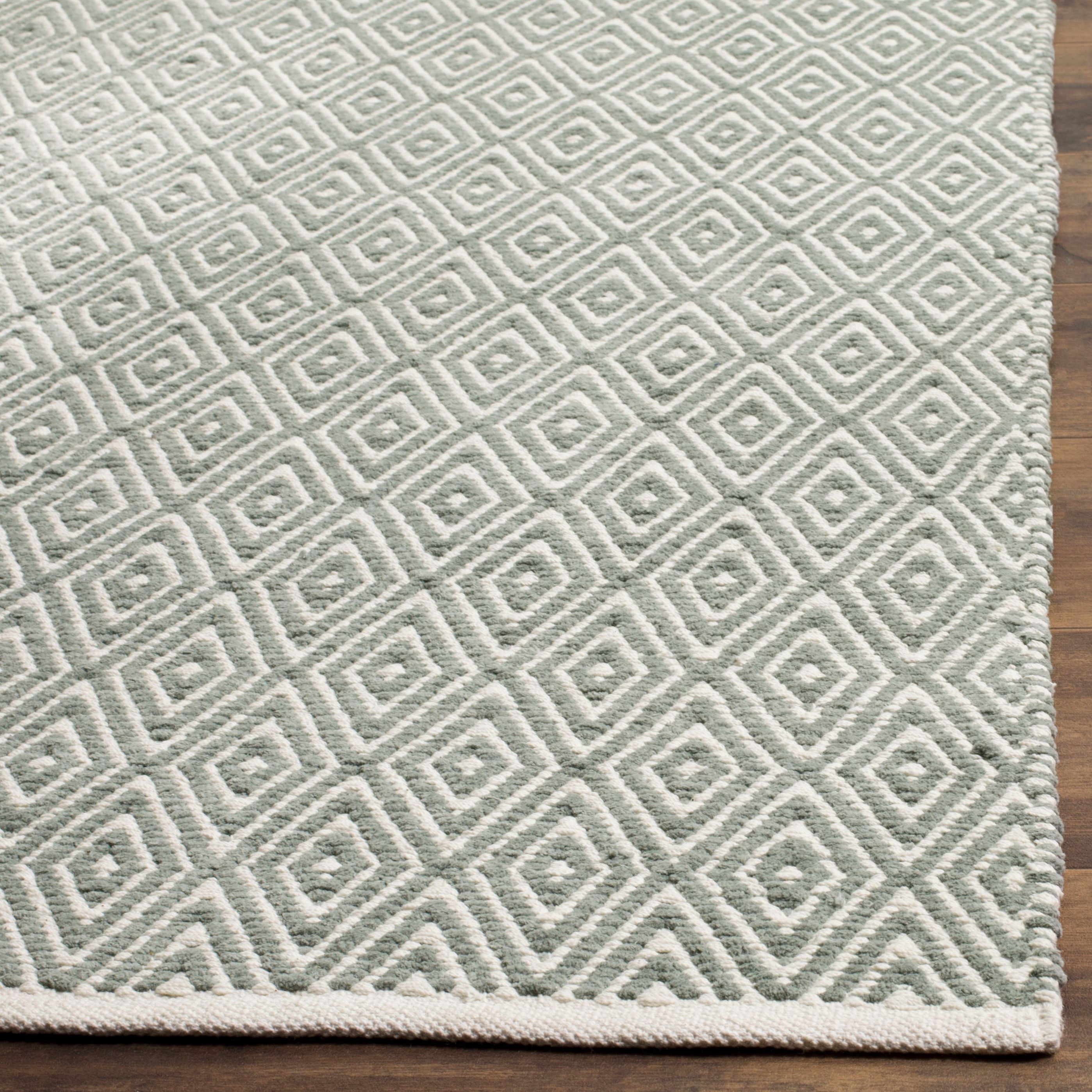 SAFAVIEH Boston Victoria Geometric Cotton Runner Rug, Grey, 2'3" x 9'