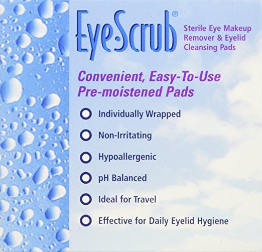 Eye Scrub Sterile Eye Makeup Remover & Eyelid Cleansing Pads, 30 