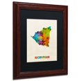thumbnail image 3 of Trademark Fine Art "Nicaragua Watercolor Map" Canvas Art by Michael Tompsett Black Matte, Wood Frame, 3 of 5
