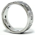 thumbnail image 3 of Pompeii Mens Princess Cut Diamond Wedding Ring Comfort Fit Brushed Bevel 14K White Gold, 3 of 5