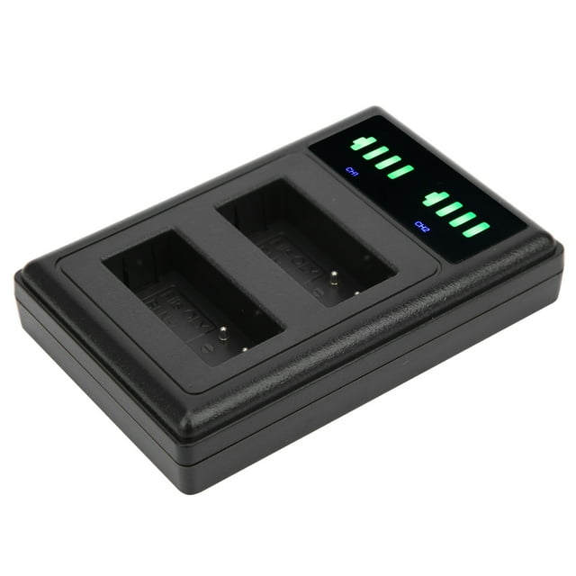 Chargeur de Batterie de Caméra à Double Affichage, Chargeur de Batterie Durable Noir, Chargeur de Batterie de Caméra à Double Interface, Professionnel pour Batterie de Caméra BLN-1