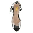 thumbnail image 4 of FSJ Women Sexy Peep Almond Toe Transparent Strap Sandals Platform Buckle Stiletto High Heels Party Banquet Date Shoes Size 16 Black, 4 of 5