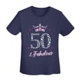 thumbnail image 5 of 50 And Fabulous Women'S Basic Short Sleeve T-Shirt Navy Blue Large, 5 of 5