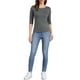 thumbnail image 2 of Camisetas casuales de ajuste slim con cuello barco y mangas de codo para mujeres INSPIRE CHIC en gris oscuro talla S, 2 of 6