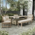thumbnail image 2 of Greemotion Bordeaux 6-Piece Natural Finish Metal Outdoor Fire Pit Dining Set, 2 of 10