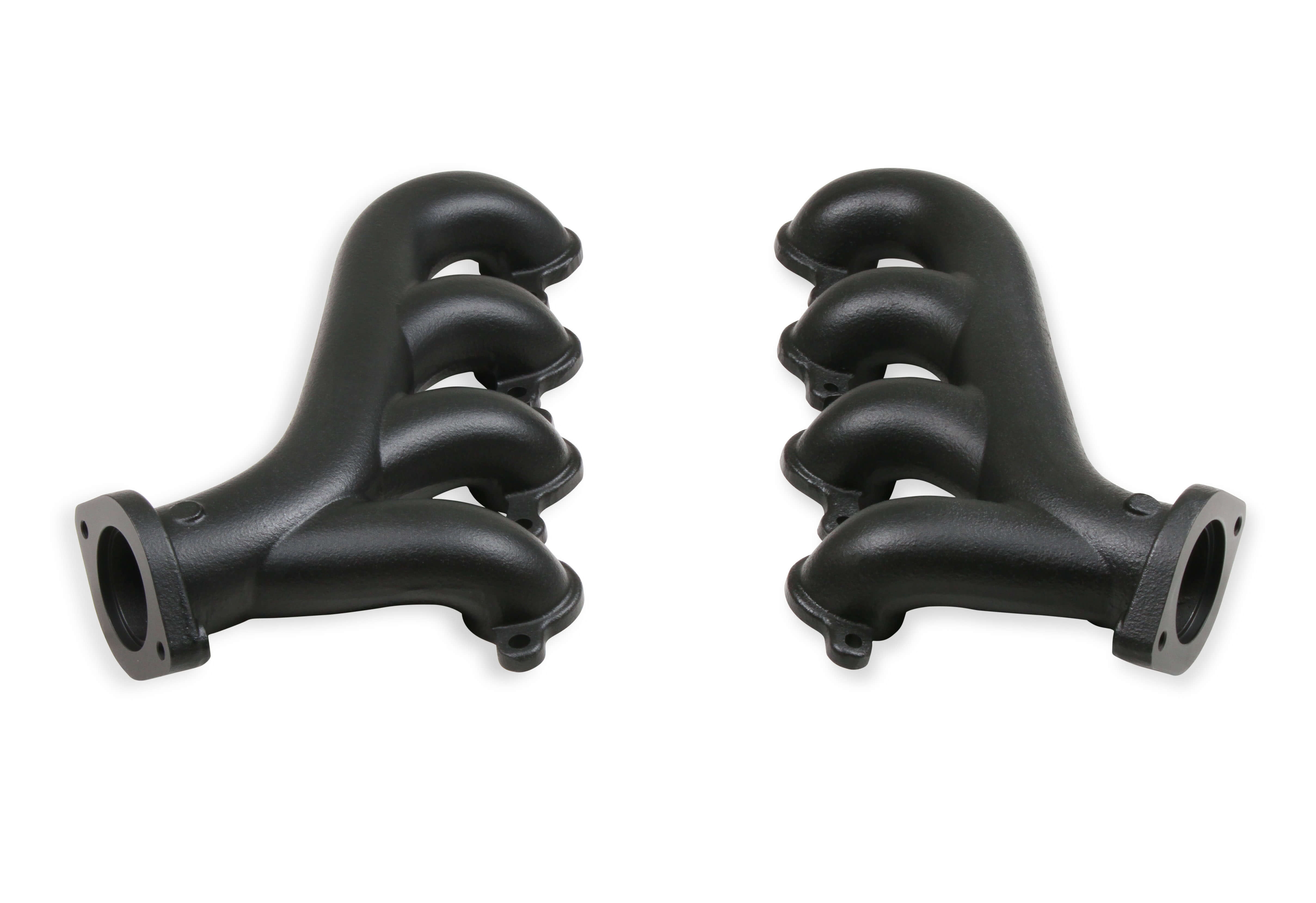 Super Shops LS Cast-Iron Exhaust Manifolds - Black Ceramic Coated - Pair