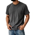 thumbnail image 2 of Oversized Tshirts for Men Vintage Acid Wash Shirt Summer Short Sleeve Basic Tees Baggy Comfort Colors T-Shirts （Dark Gray,3XL）, 2 of 5
