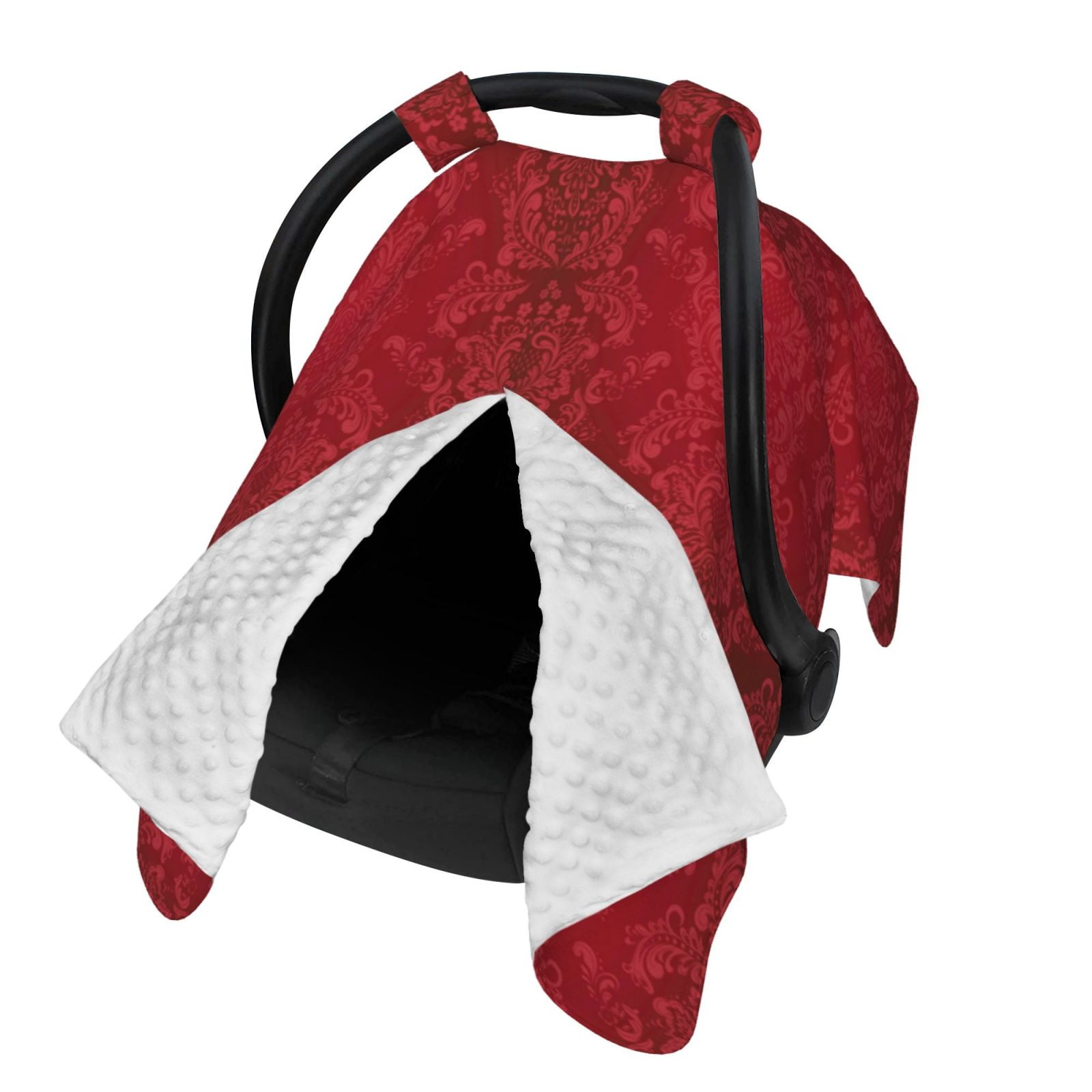 Naloa Vintage Burgundy Baby Car Seat Cover, Breathable Baby Carrier Cover, Multiuse Baby Carrier Cover & Nursing Breastfeeding Cover