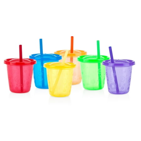 6 Nuby Sippy Cups For Toddlers With Straws and Lids: Spill Proof Sippy Cups For Toddlers Boys, Sippy Cups For Toddlers Girls, Trainer Cup