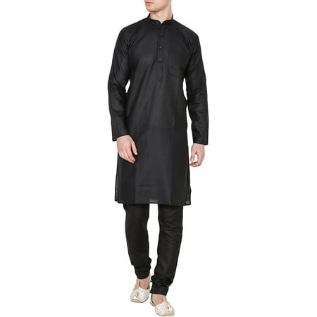 

Royal Kurta Men s Cotton Solid Pyjama Set (asdasda_All Black_38)