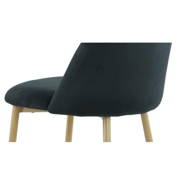 Silla tapizada de tela de terciopelo y patas de hierro, acabado en madera para comedor, sala de estar, cocina, bar, juego de sillas de 4 piezas,1