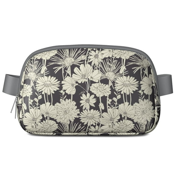 Retro Floral Waist Bag - Vintage Flower Print Fanny Pack Hands-Free for Students