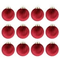 thumbnail image 2 of 12pcs Velvet Christmas Ball Ornaments - Large Flocked Shatterproof Decorative Balls, Festive Hanging Ornaments for Xmas Tree Holiday Party Decoration, 3.1in/8cm, Red, 2 of 7