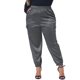 thumbnail image 1 of Pantalones cargo de satén para mujer de tallas grandes Agnes Orinda con cintura elástica y bolsillos, largo hasta el tobillo, 1X gris oscuro, 1 of 6