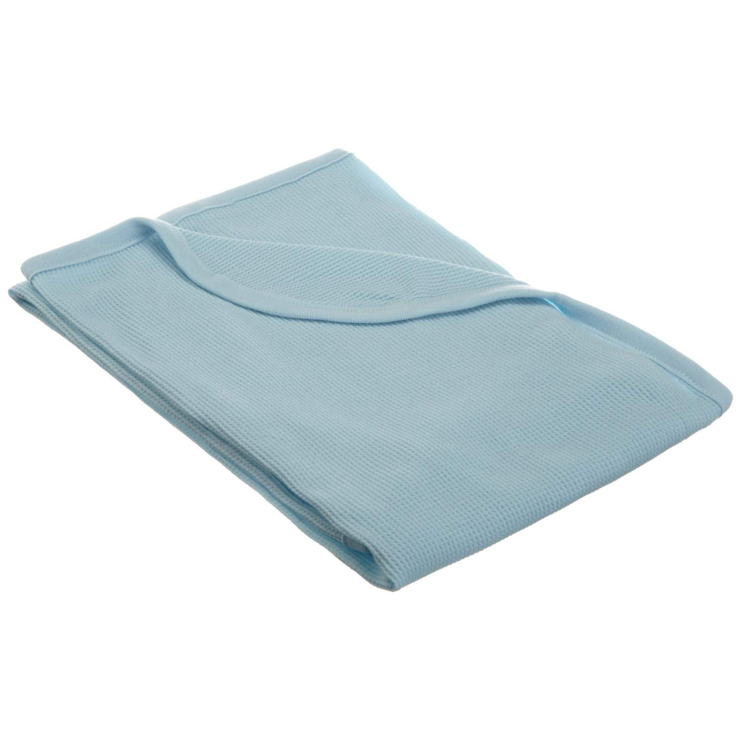 American Baby Company 100% Cotton Thermal Waffle Swaddle Blanket, Soft, Breathable & Stretchy, Blue, 30" x 40 " for Boys and Girls, Perfect for Swaddling, Travel and Gifting