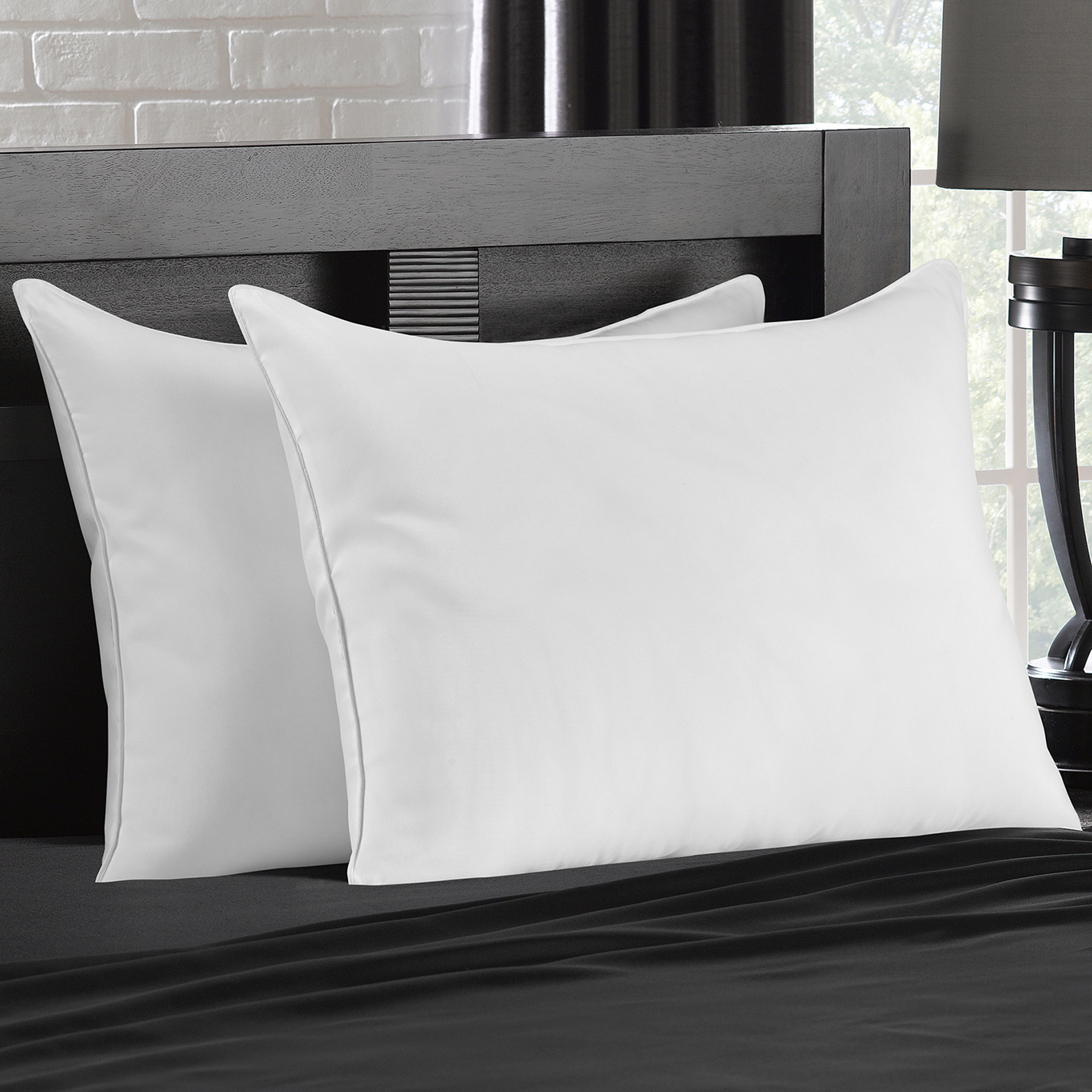 Ella Jayne Signature Plush Medium Density Allergy-Resistant Down Alternative Pillow, Set of King
