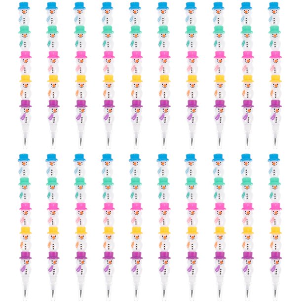 20 lápices apilables con forma de muñeco de nieve, accesorios para estudiantes y niños.