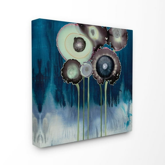 Stupell Home Décor Drip Swirl Abstract Green Blue Painting Canvas Wall Art by Third and Wall